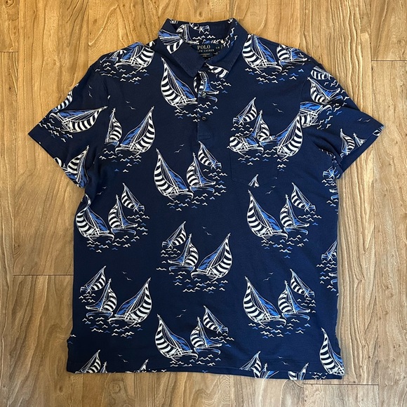 **POLO RALPH LAUREN** featherweight nautical polo SIZE LARGE - Picture 2 of 5